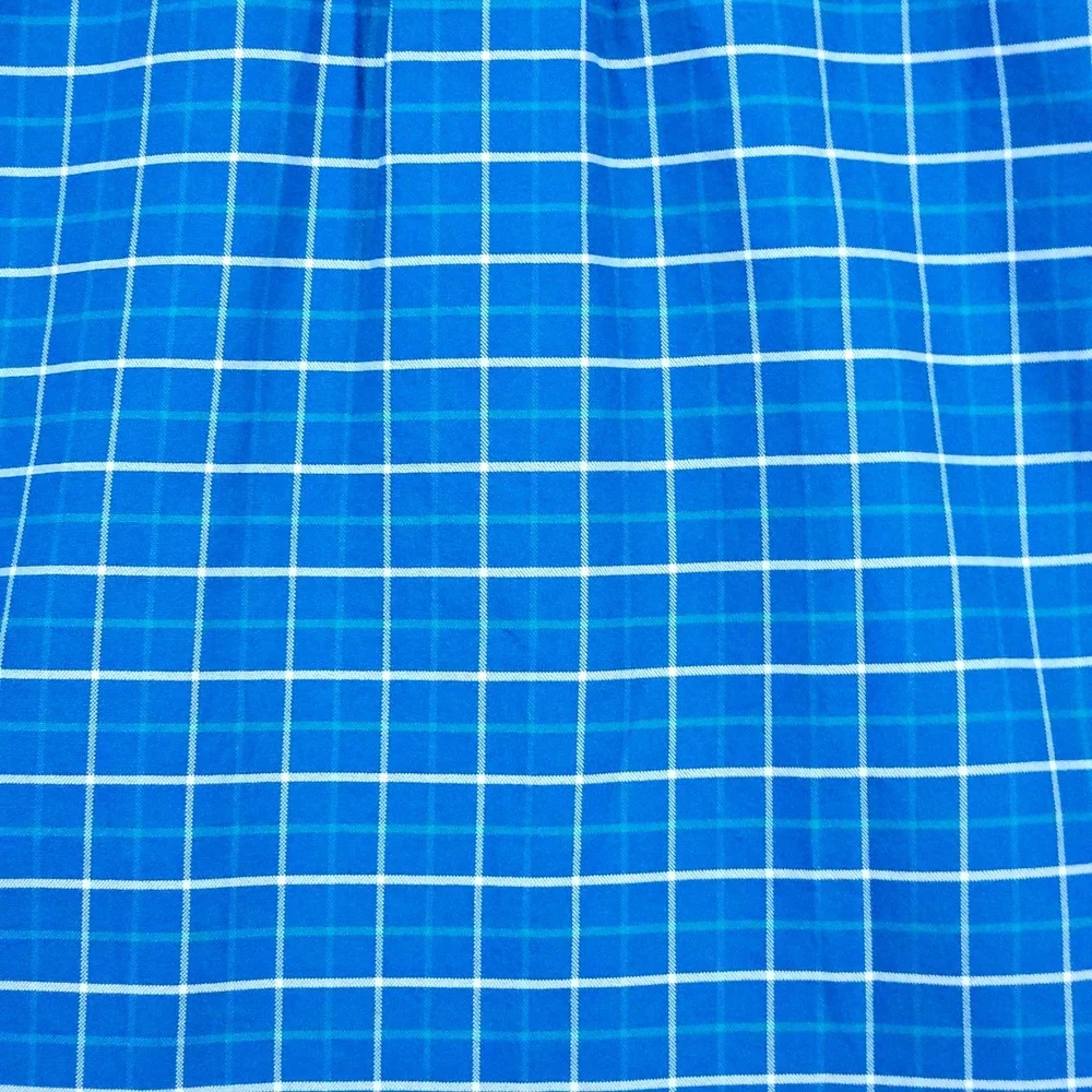 J Crew Men's Flex Oxford Size M Slim Fit Button Down Blue Windowpane 100% Cotton